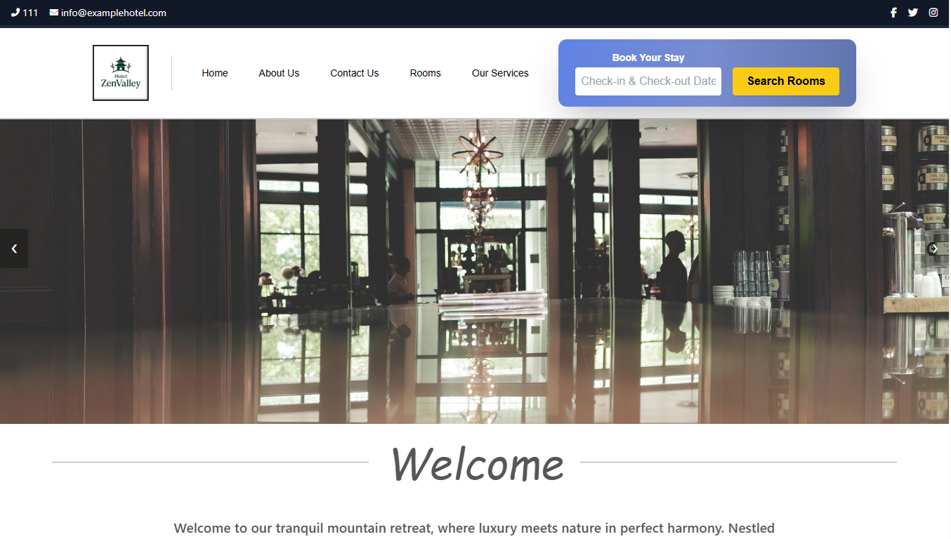 Example hotel site made with LNDESK